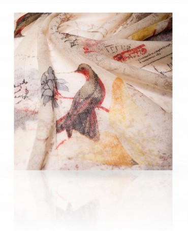 Палантин Женский W-VINTAGE.BIRD/WHITE